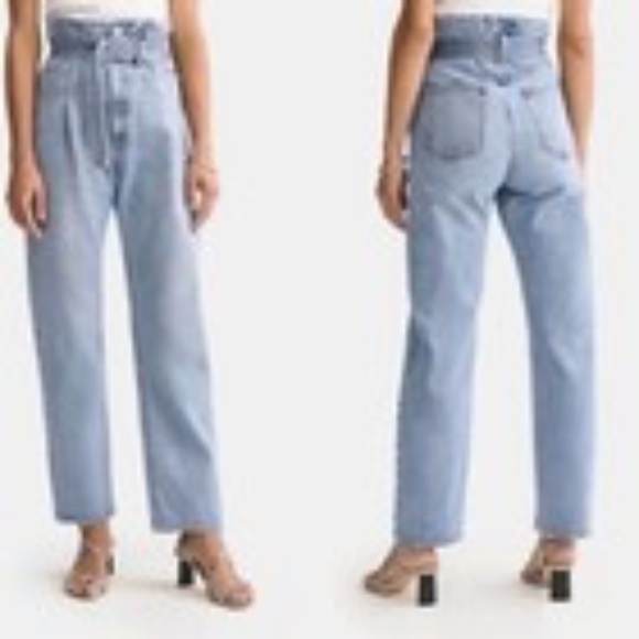 Agolde Reworked 90's Jeans Paperbag High Waisted Belted Revival Sz 27 - Picture 2 of 15
